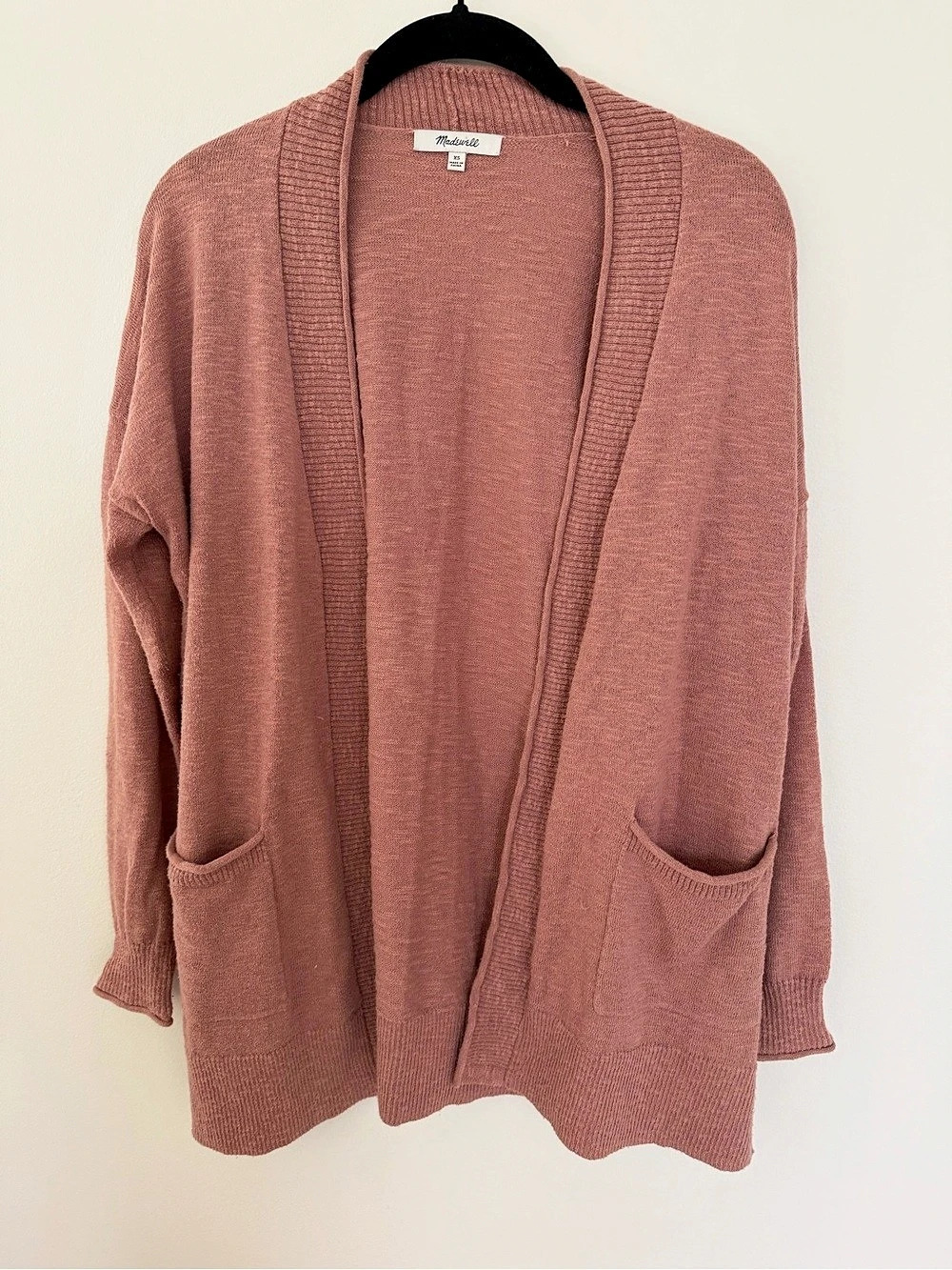 Madewell Open-Front Pocket Cardigan Pink XS
